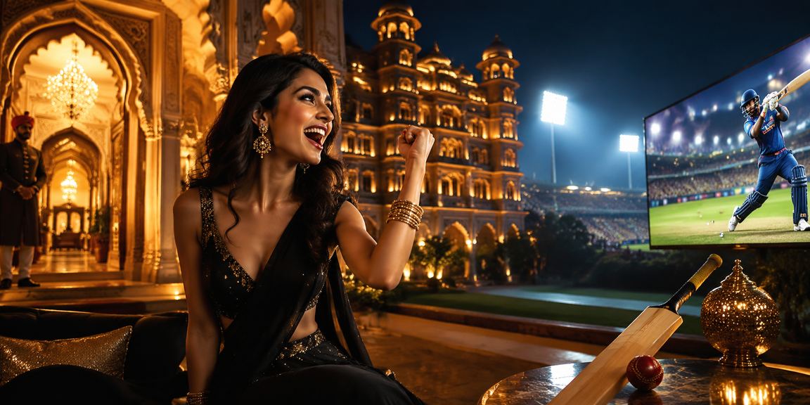 Indian cricket betting scene with fans and mobiles