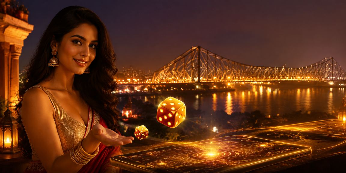 Players enjoying Teen Patti and dice games in Kolkata's night markets